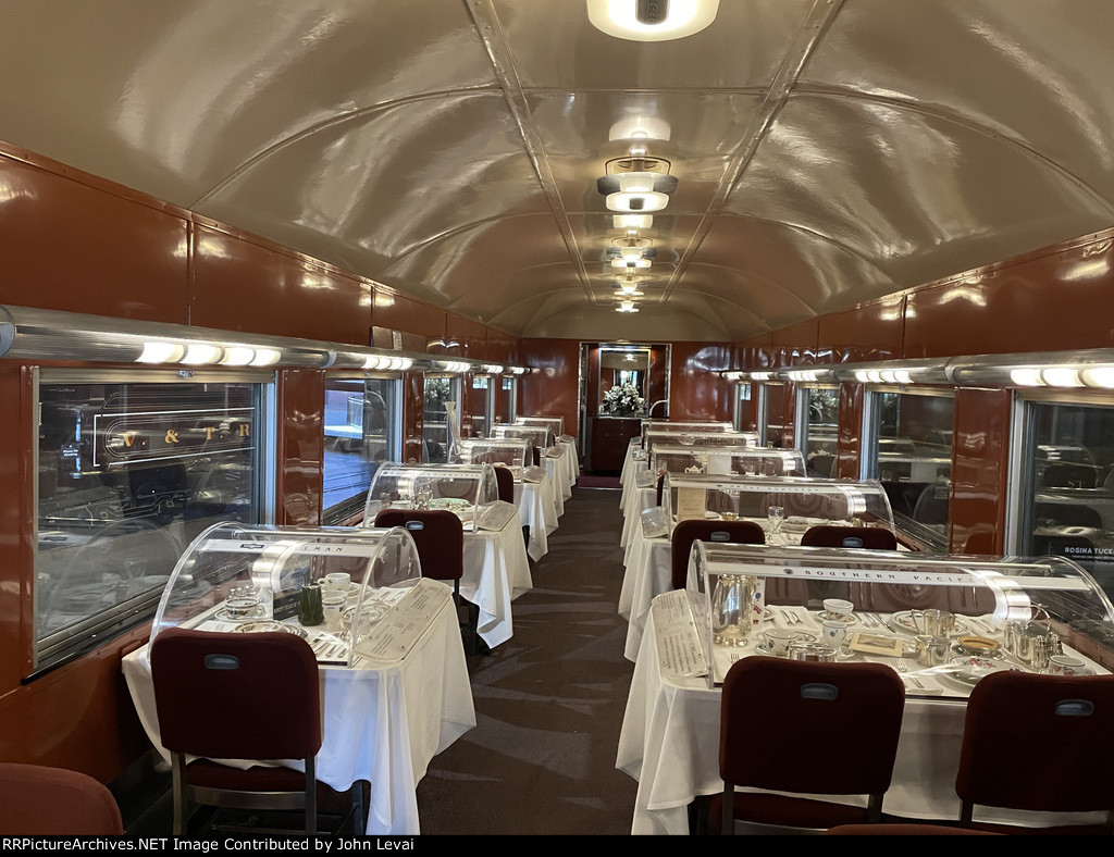 Interior of SF Dining Car at Cal State RR Museum